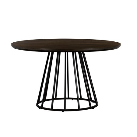 Armen Living Motion Oak and Metal Round Dining Table LCMTDIOA